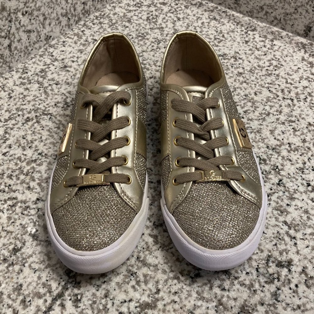 G by Guess Backer3 7.5M Gold Fabric Sneaker